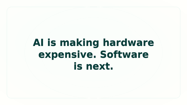 AI is making hardware expensive. Software is next.