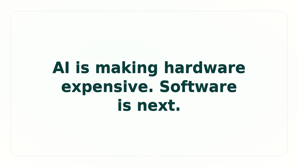 AI is making hardware expensive. Software is next.